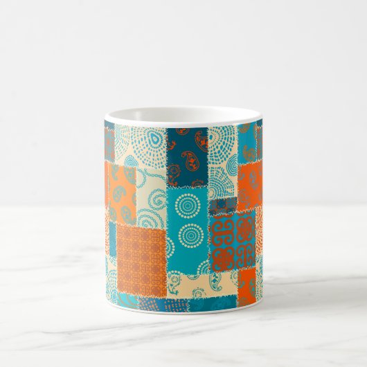 Nahtloses Hintergrundmuster. Patchworkmuster  Kaffeetasse (Mittel)