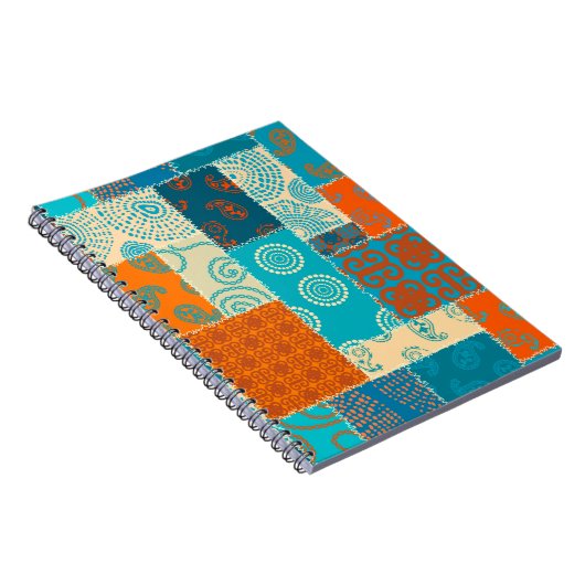 Nahtloses Hintergrundmuster. Patchworkmuster Notizblock (Rechte Seite)