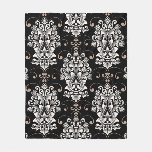 Nahtloses hübsches Damastmuster Fleecedecke (Vorderseite)