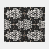 Nahtloses hübsches Damastmuster Fleecedecke (Vorderseite (Horizontal))