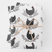 Nahtloses Hühnermuster Geschenkpapier Set (Beispiel)