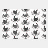 Nahtloses Hühnermuster Geschenkpapier Set (Vorderseite)