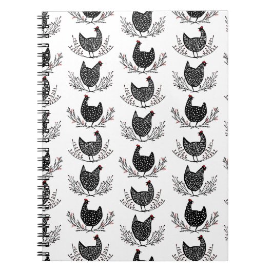 Nahtloses Hühnermuster Notizblock (Vorderseite)