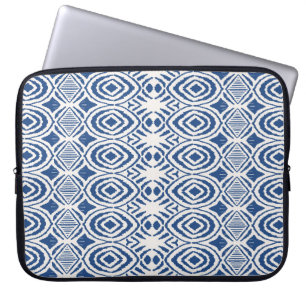 Nahtloses Ikat-Muster. Vintage-Tie-Dye-Shibori-Pri Laptopschutzhülle
