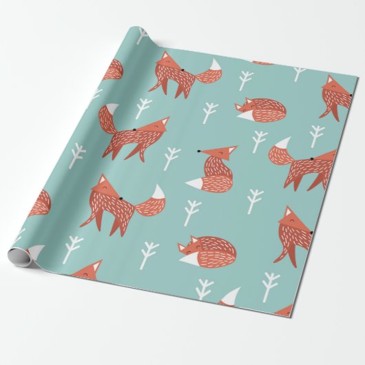 Nahtloses Illustrationsmuster mit süßem orangefarb Geschenkpapier (Ungerollt)