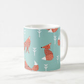 Nahtloses Illustrationsmuster mit süßem orangefarb Kaffeetasse (VorderseiteRechts)
