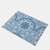 Nahtloses islamisches Blau Fußmatte (Schrägansicht)