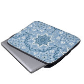 Nahtloses islamisches Blau Laptopschutzhülle (Vorne Knopf)