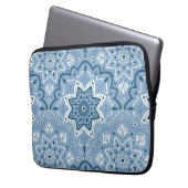 Nahtloses islamisches Blau Laptopschutzhülle (Vorderseite Links)