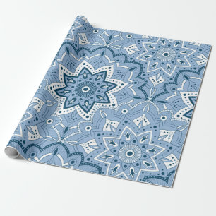 Nahtloses islamisches farbenfrohes Blau Geschenkpapier