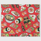 nahtloses japanisches Lebensmittelmuster Geschenkpapier (Flach)