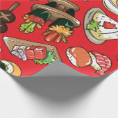 nahtloses japanisches Lebensmittelmuster Geschenkpapier (Ecke)