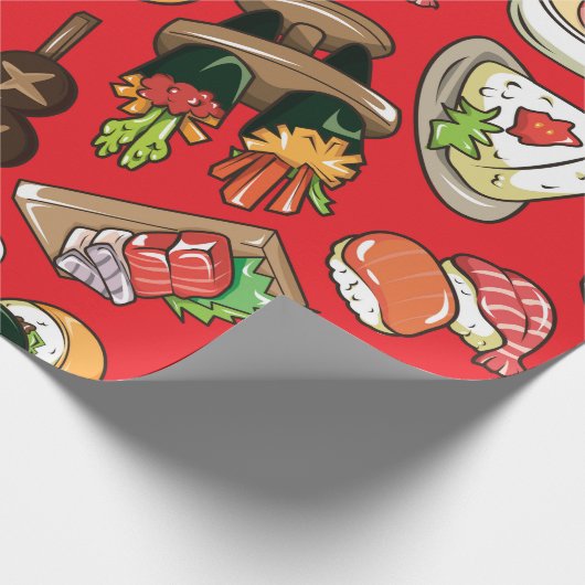 nahtloses japanisches Lebensmittelmuster Geschenkpapier (Ecke)