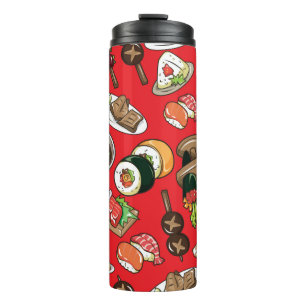 nahtloses japanisches Lebensmittelmuster Thermosbecher