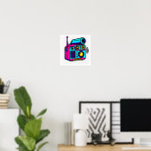Nahtloses Kachel-Pop-Art-Block-Gewebe und -Verpack Poster (Heimbüro)