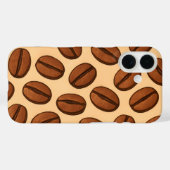 Nahtloses Kaffeebohnen-Muster | Warmes braunes Caf Case-Mate iPhone Hülle (Rückseite (Horizontal))