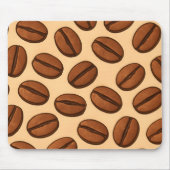 Nahtloses Kaffeebohnen-Muster | Warmes braunes Caf Mousepad (Vorne)