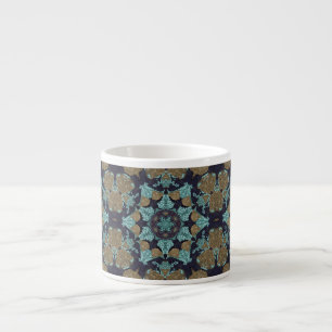 Nahtloses Kaleidoskop-Mosaik-Ornament afrikanische Espressotasse
