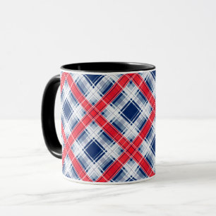 Nahtloses kariertes Karo gefüttertes abstraktes Mu Tasse