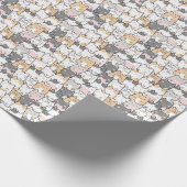 Nahtloses Kawaii Niedlich Cats Muster Geschenkpapier (Ecke)