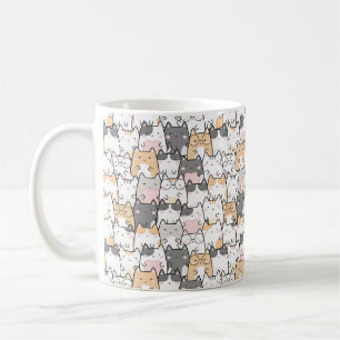 Nahtloses Kawaii Niedlich Cats Muster Kaffeetasse