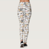 Nahtloses Kawaii Niedlich Cats Muster Leggings (Rückseite)