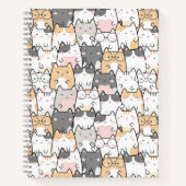 Nahtloses Kawaii Niedlich Cats Muster Notizblock (Vorderseite)