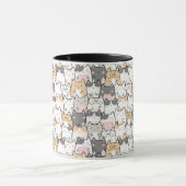 Nahtloses Kawaii Niedlich Cats Muster Tasse (Zentrum)
