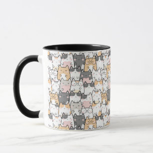 Nahtloses Kawaii Niedlich Cats Muster Tasse