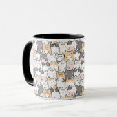 Nahtloses Kawaii Niedlich Cats Muster Tasse (Vorderseite Links)