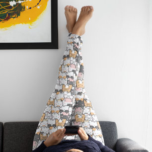 Nahtloses Kawaii Süße Katzen Muster Leggings