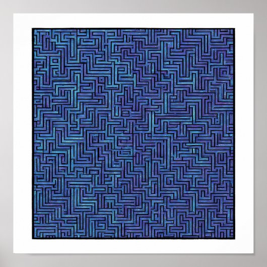 Nahtloses kosmisches Muster: Labyrinthgitter-Laser Poster (Vorne)