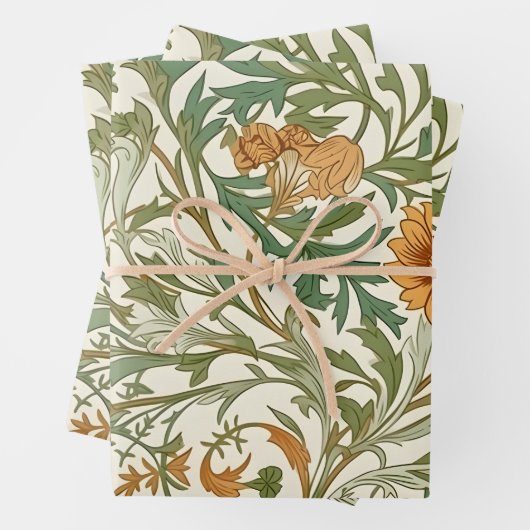 Nahtloses Kunsthandwerk im Stil sich wiederholende Geschenkpapier Set (Beispiel)