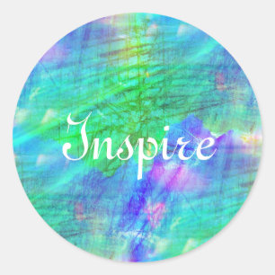 nahtloses Kunsthintergrund-Aquarellblau, grün Runder Aufkleber