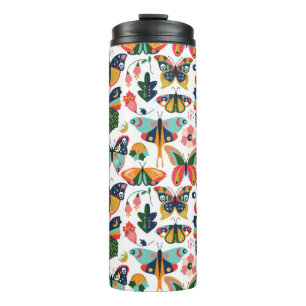 Nahtloses, leichtes Wallpaper-Muster mit Boho Sty Thermosbecher