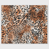 Nahtloses Leopardenmuster, afrikanischer Tierdruck Geschenkpapier (Flach)
