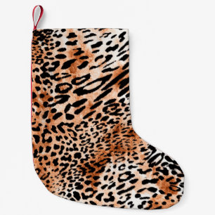 Nahtloses Leopardenmuster, afrikanischer Tierdruck Kleiner Weihnachtsstrumpf