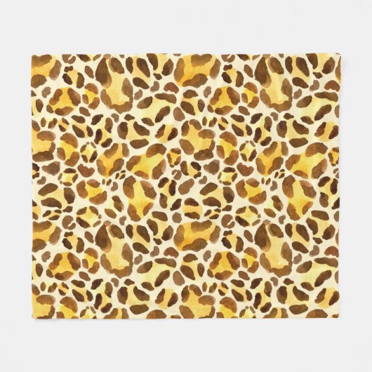 Nahtloses Leopardenmuster Fleecedecke (Vorderseite (Horizontal))