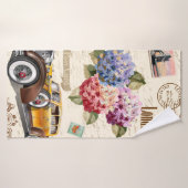 Nahtloses Londoner Vintages Ambiente mit Retroauto Badehandtuch (Badehandtuch)
