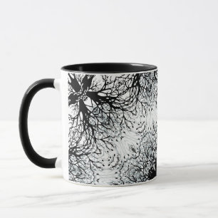 Nahtloses Mandala-Kaleidoskop-Fliesen-Grau-Muster  Tasse