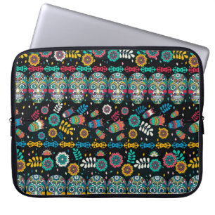 Nahtloses mehrfarbiges Muster. Boho Stil dekoriert Laptopschutzhülle