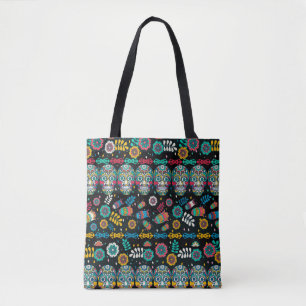 Nahtloses mehrfarbiges Muster. Boho Stil dekoriert Tasche