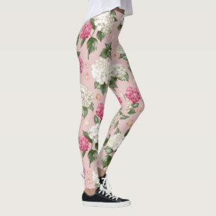 Nahtloses mit Blumenmuster des weißen rosa Leggings