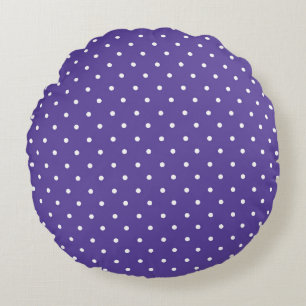 Nahtloses mittel-violettes Tupfenmuster Rundes Kissen