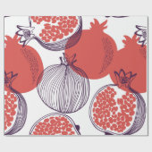 Nahtloses Modemuster von Granatapfelfrüchten, Hal Geschenkpapier (Flach)