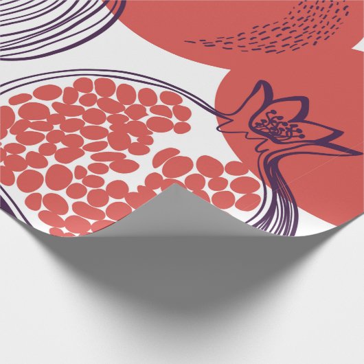 Nahtloses Modemuster von Granatapfelfrüchten, Hal Geschenkpapier (Ecke)