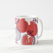 Nahtloses Modemuster von Granatapfelfrüchten, Hal Kaffeetasse (VorderseiteRechts)