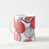 Nahtloses Modemuster von Granatapfelfrüchten, Hal Kaffeetasse (Vorderseite Links)