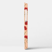 Nahtloses Mohnmuster auf beigen Untergrundabs Case-Mate iPhone Hülle (Rückseite / Links)