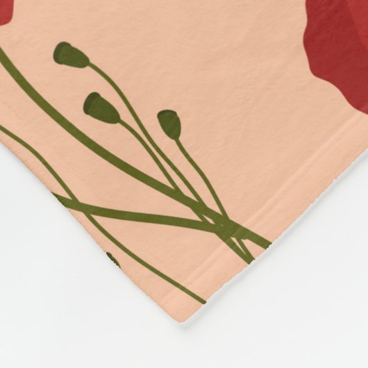 Nahtloses Mohnmuster auf beigen Untergrundabs Fleecedecke (Ecke)